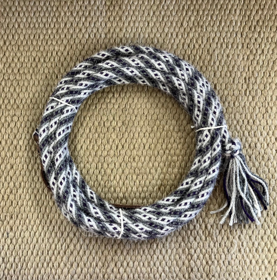 Mecate - MEC98 - 3/8” x 22’ 6-Strand Alpaca Grey, Purple & White