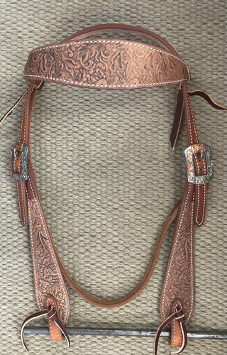 Headstall - HS311 - Pro Choice Swell Cheek Floral/Natural Browband