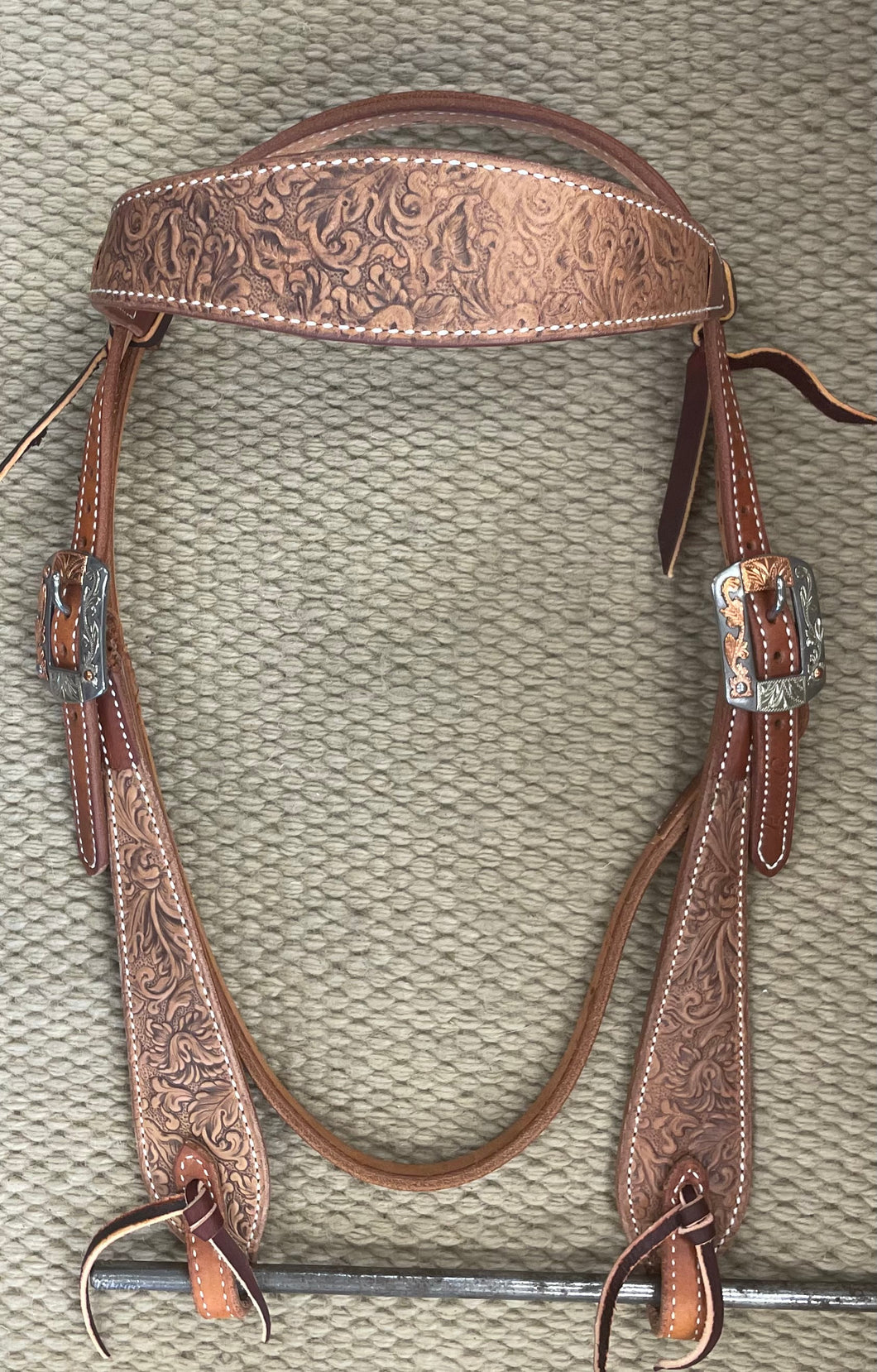 Headstall - HS311 - Pro Choice Swell Cheek Floral/Natural Browband