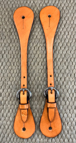 Spur Straps - SPS32 - Ladies Russet Straights w/ Stainless Steel