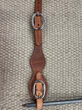 HS62-3/4" Harness Leather headstall, stitched W/Scalloped Cheeks Draft