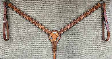 Breast Collar - BC19 - Straight Floral Antiqued