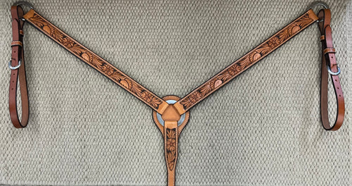 Breast Collar - BC19 - Straight Floral Antiqued