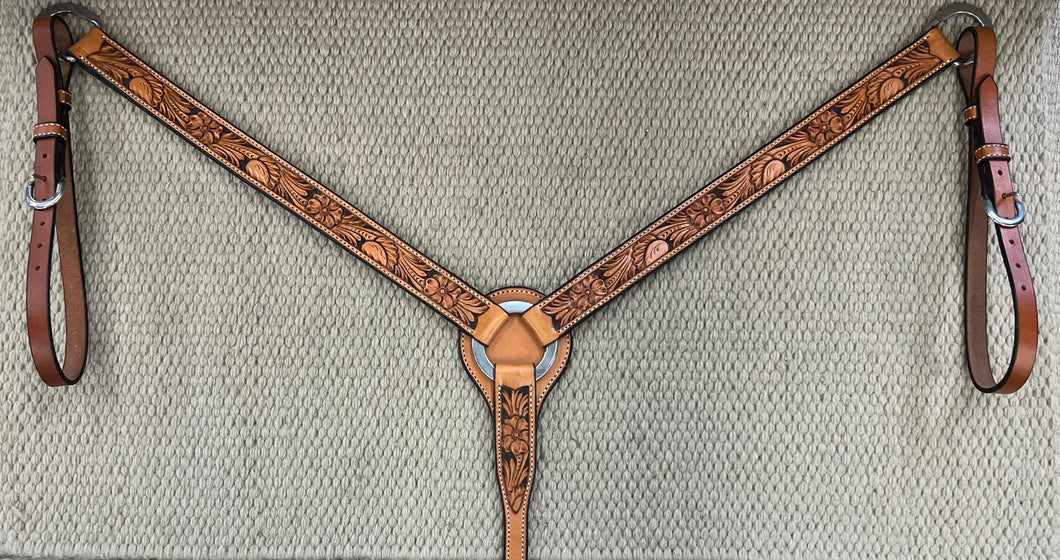 Breast Collar - BC19 - Straight Floral Antiqued