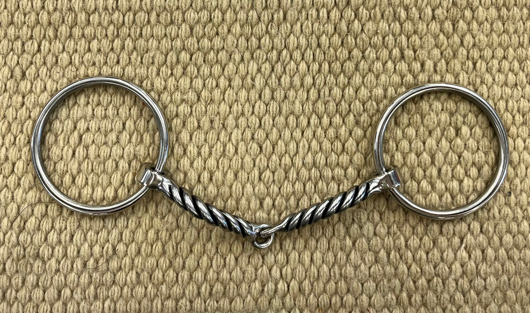 BIT - MB71 - Myler Loose Ring Sweet Iron Twisted Snaffle
