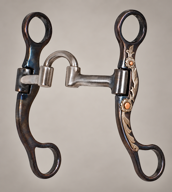 BIT - CE18 - Classic Equine Floral Scroll Straight Shank Bit with Short Correction