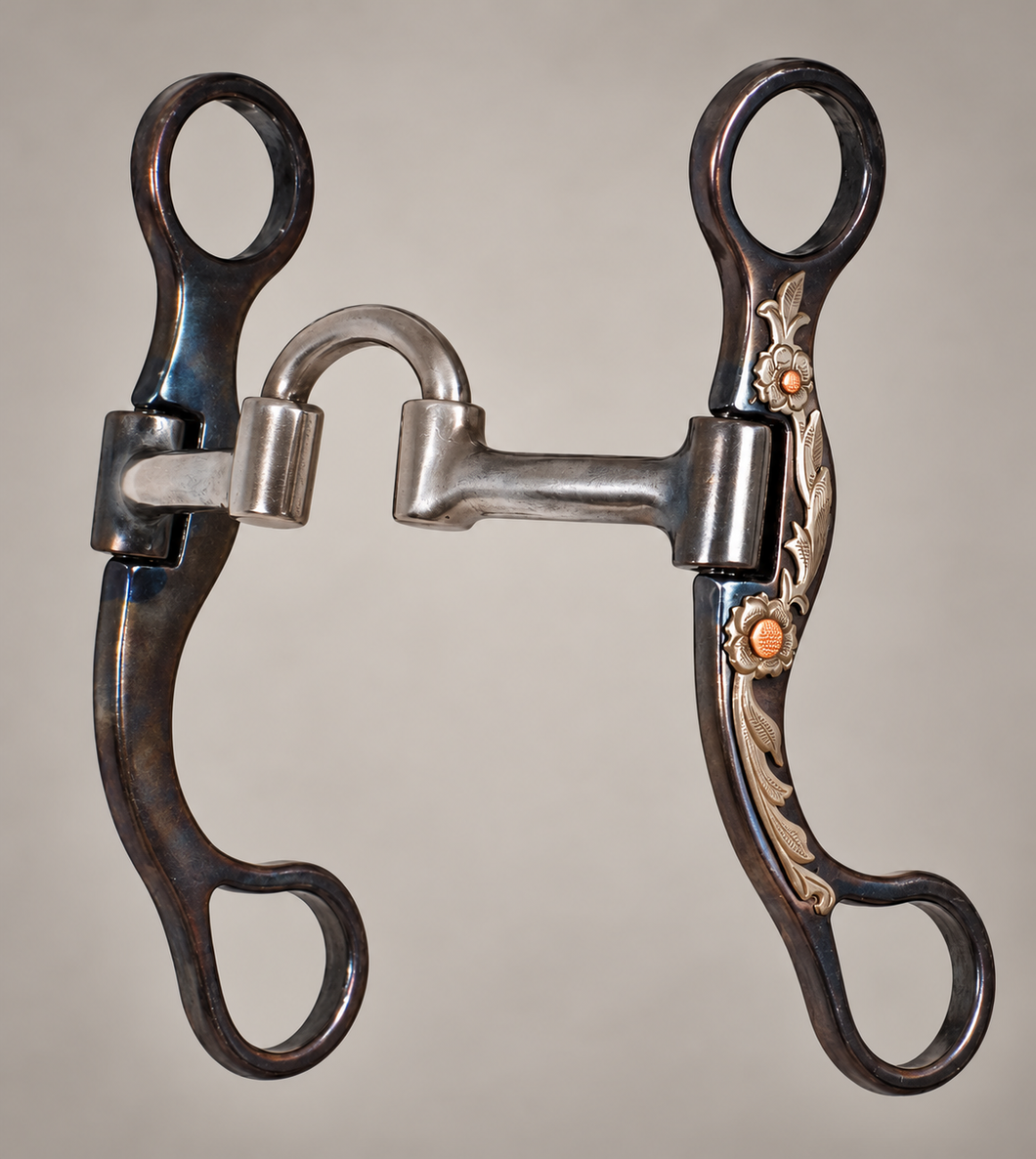 BIT - CE18 - Classic Equine Floral Scroll Straight Shank Bit with Short Correction