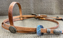 Headstall - HS316 - Tony Pedrini Light Browband Carlos Border w/ Mincer Silver