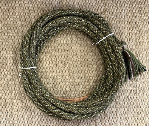 Mecate - MEC162 - 1/2” x 22’ 6-Strand Alpaca Green, Brown, Taupe & Black