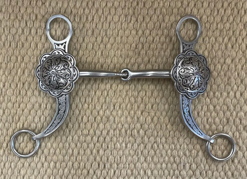 BIT - JW15 - Jeremiah Watt Short Shank Snaffle w/ Concho