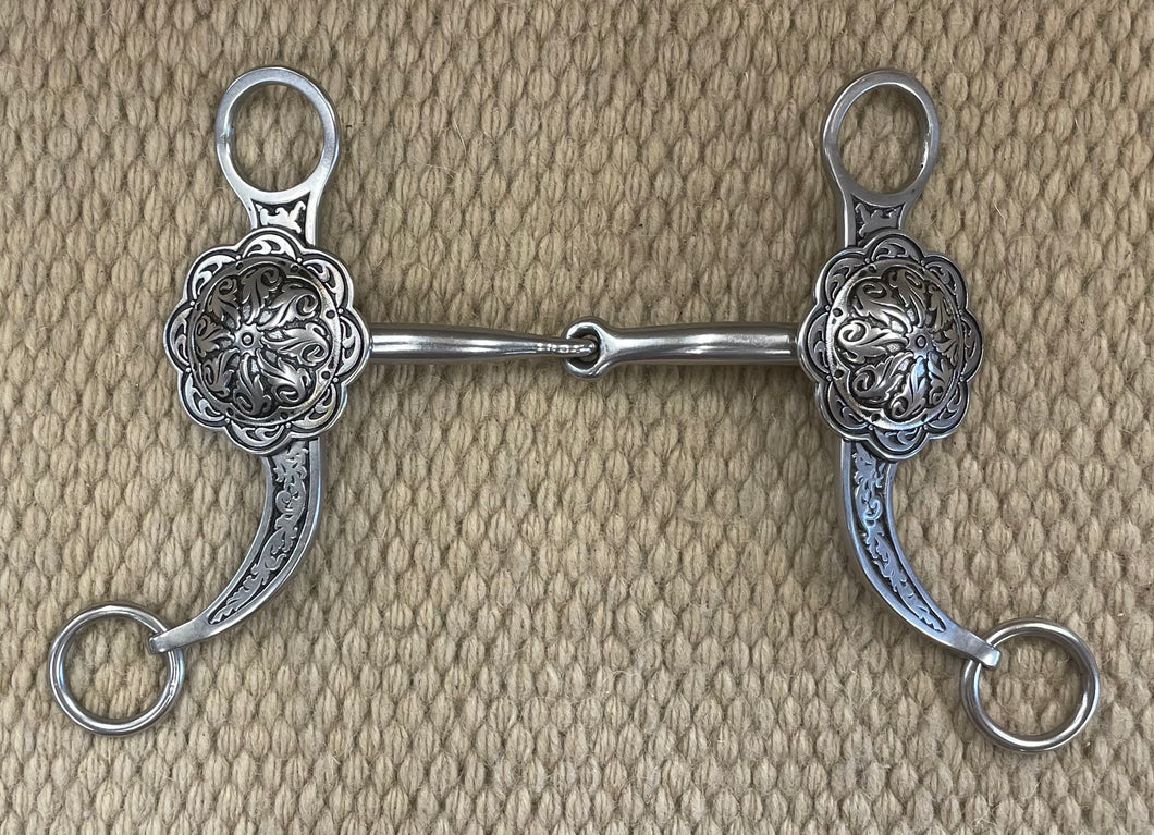 BIT - JW15 - Jeremiah Watt Short Shank Snaffle w/ Concho