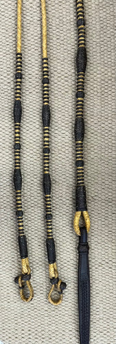 Romal Reins - RR48 - 12 Plait California Natural w/ Black Natural 100