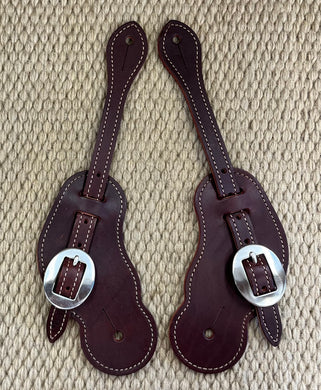 Spur Straps - SPS112 - Weaver Buckaroo Burgundy Latigo