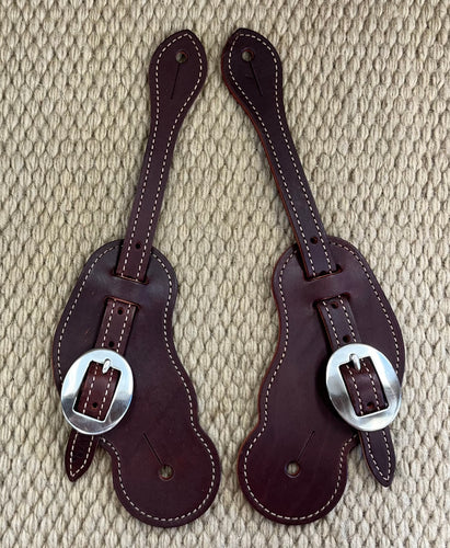 Spur Straps - SPS112 - Weaver Buckaroo Burgundy Latigo