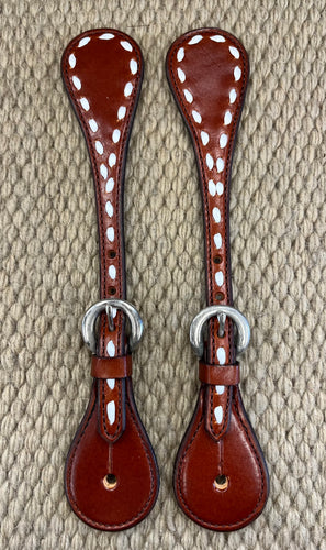 Spur Straps - SPS36 - Ladies Dark Brown Straights w/ Buckstitch