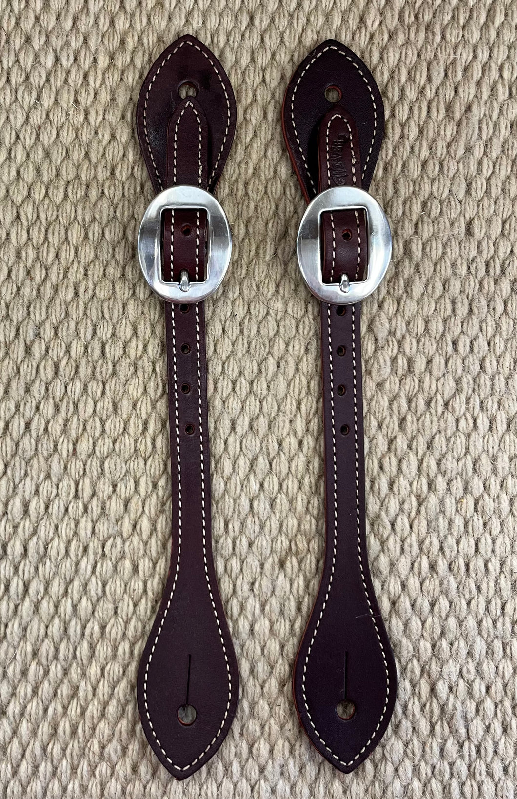 Spur Straps - SPS110 - Weaver Men's Straight Burgundy Latigo