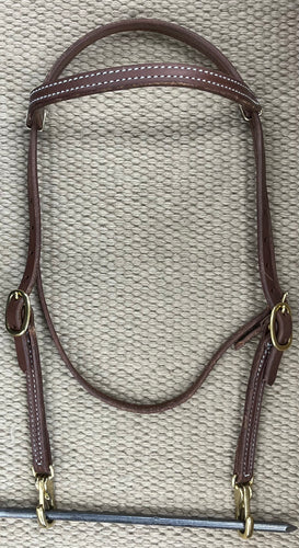 Headstall - HS260 - Regular Oiled Browband w/ Snap Ends