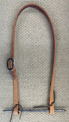 Headstall - HS298 - Rough Out Light Brown Split Ear 3/4