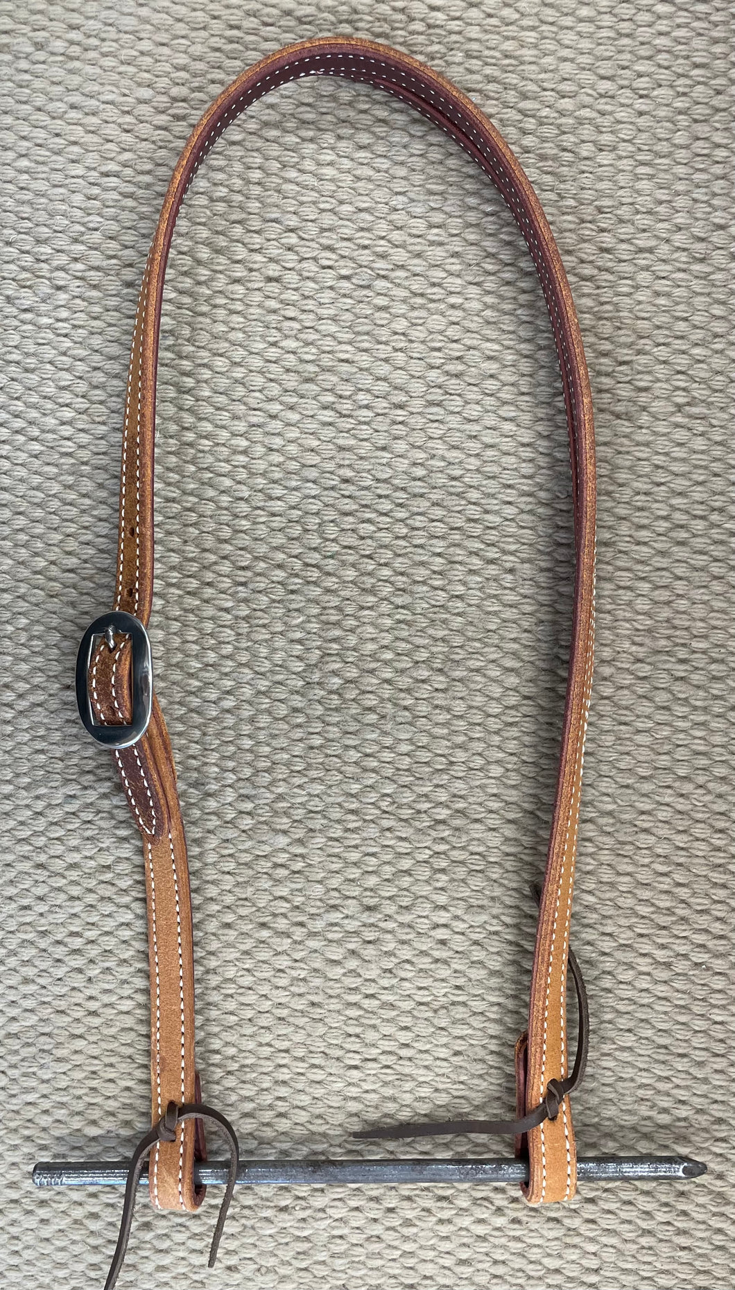 Headstall - HS298 - Rough Out Light Brown Split Ear 3/4