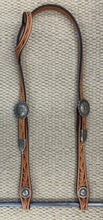 Headstall - HS20 - Floral Antiqued Single Ear w/ Horlacher Silver