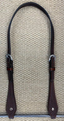 Headstall - HS152 - 3/4” Basket Brown Split Ear