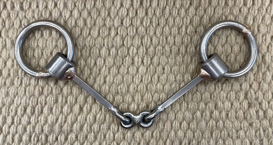BIT - NH08 - Nolan Hansen Loose Ring Square-Bar Dogbone Snaffle - 1 7/8