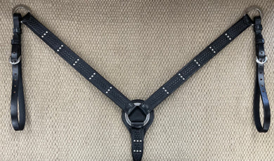 Breast Collar - BC30 - Straight Basket Black w/ Three Spots Pattern
