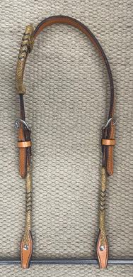 Headstall - HS232 - Light Brown Single Ear w/ Natural Rawhide