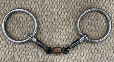 BIT - RM91 - Reinsman Heavy Loose Ring Copper Roller Snaffle