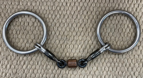 BIT - RM91 - Reinsman Heavy Loose Ring Copper Roller Snaffle
