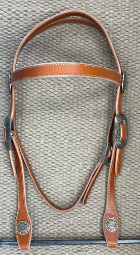 Headstall - HS242 - Tony Pedrini Browband w/ Mincer Silver