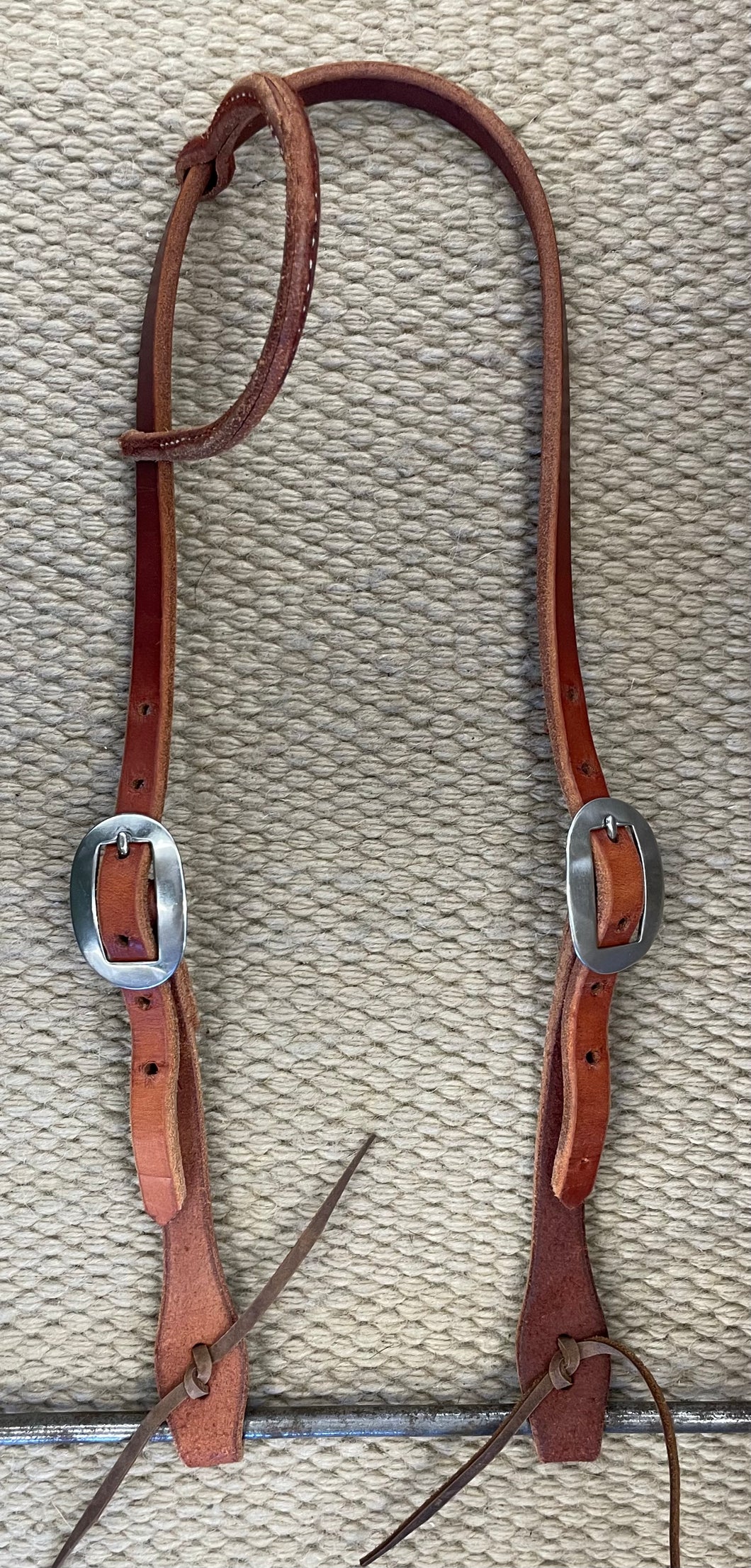 Headstall - HS186 - Rolled Ear w/ Roughout and Ties