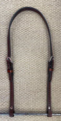 Headstall - HS273 - Geometric Dark Brown Split Ear
