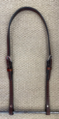 Headstall - HS273 - Geometric Dark Brown Split Ear