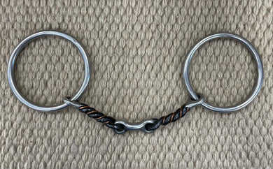 BIT - RM84 - Reinsman Loose Ring Twisted Sweet and Sour Dog Bone Snaffle