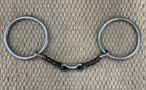BIT - RM84 - Reinsman Loose Ring Twisted Sweet and Sour Dog Bone Snaffle