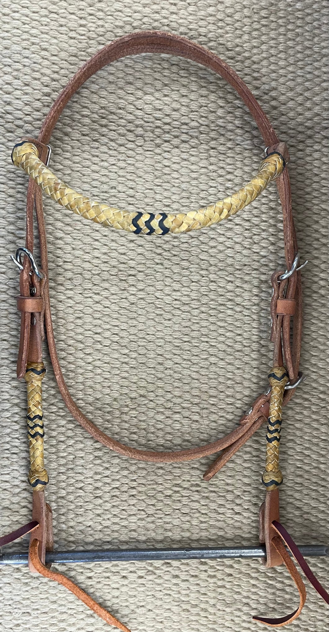 Headstall - HS12 - Harness Browband w/ Rawhide