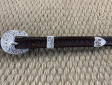 Headstall - HS146 - Basket Brown Split Ear w/ Silver Plate