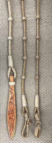 Romal Reins - RR80 - 12 Plait 5 Button Natural 104”