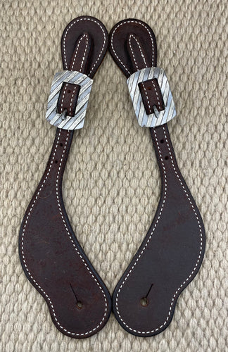 Spur Straps - SPS79 - Martin Cowboy Chocolate Rough Out w/ Bandera Buckle