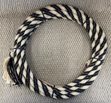 Mecate - MEC99 - 1/2” x 22’ 6-Strand Alpaca Black, Yellow and White