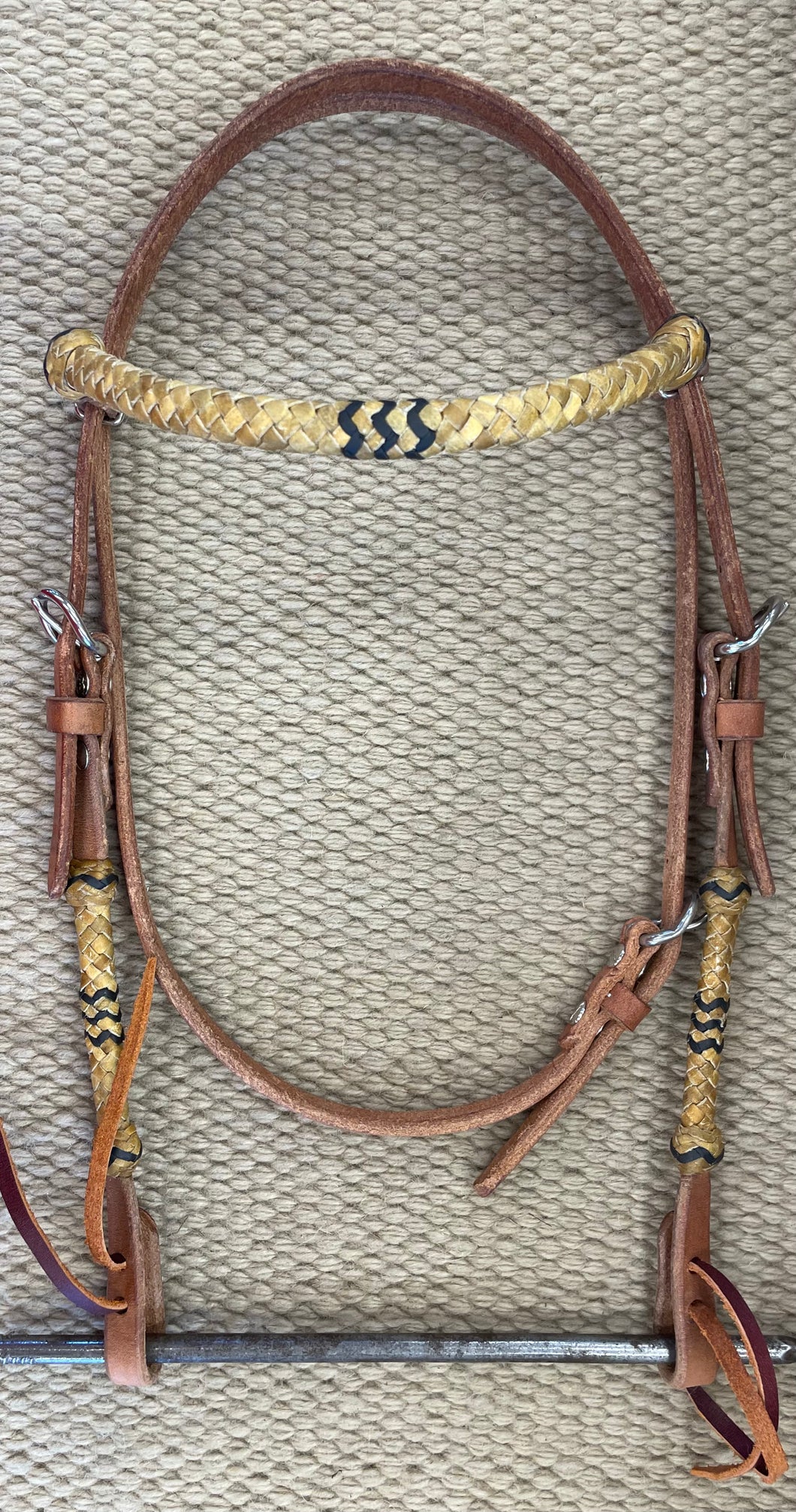 Headstall - HS12 - Harness Browband w/ Rawhide