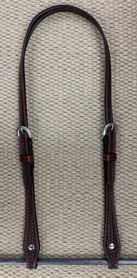 Headstall - HS74 - Basket Brown Straight Split Ear