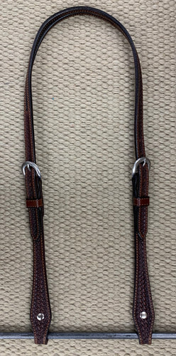 Headstall - HS74 - Basket Brown Split Ear