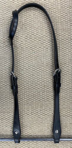 Headstall - HS56 - Plain Black Single Ear