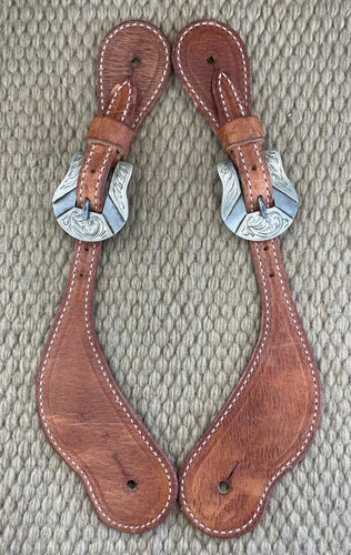 Spur Straps - SPS09 - Martin Cowboy Natural Harness w/ Deadwood Buckle