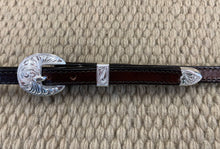 Headstall - HS141 - Plain Brown Split Ear w/ Silver Plate