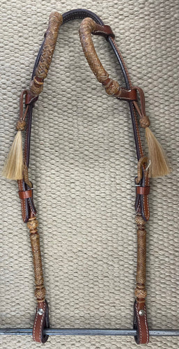 Headstall - HS194 - Double Ear Headstall w/ Rawhide and Tassels