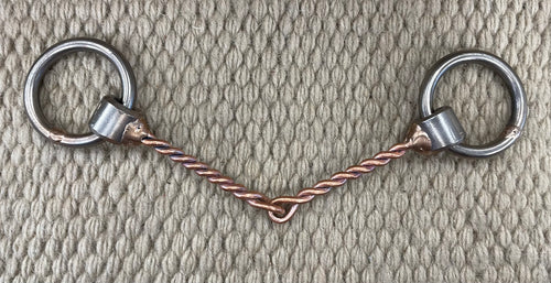 BIT - NH12 - Nolan Hansen Loose Ring Twisted Copper Snaffle - 1 7/8