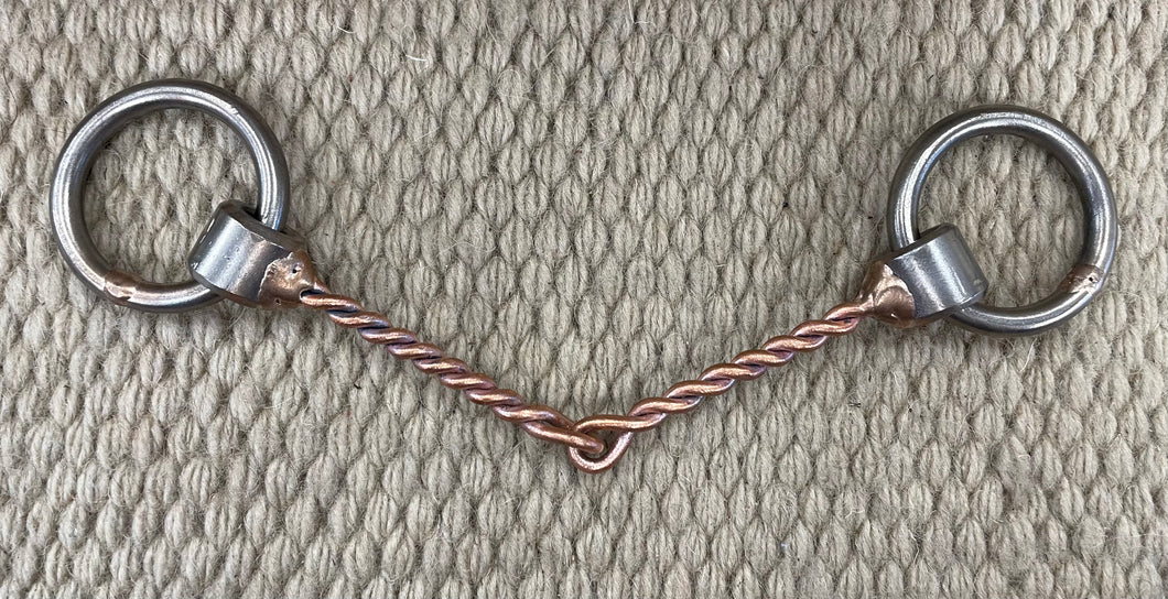 BIT - NH12 - Nolan Hansen Loose Ring Twisted Copper Snaffle - 1 7/8